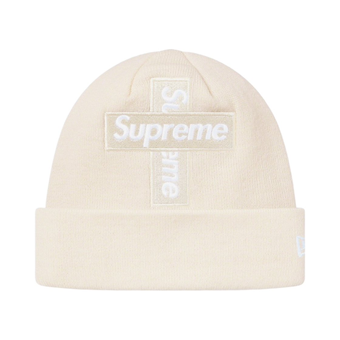 슈프림 뉴에라 크로스 박스로고 비니 내츄럴 - 20FW(Supreme New Era Cross Box Logo Beanie Natural - 20FW) - 1