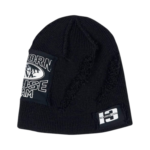 24EX-AC001 Black [KREAM 단독] Resurrection13 Patch Work Detail Beanie Black