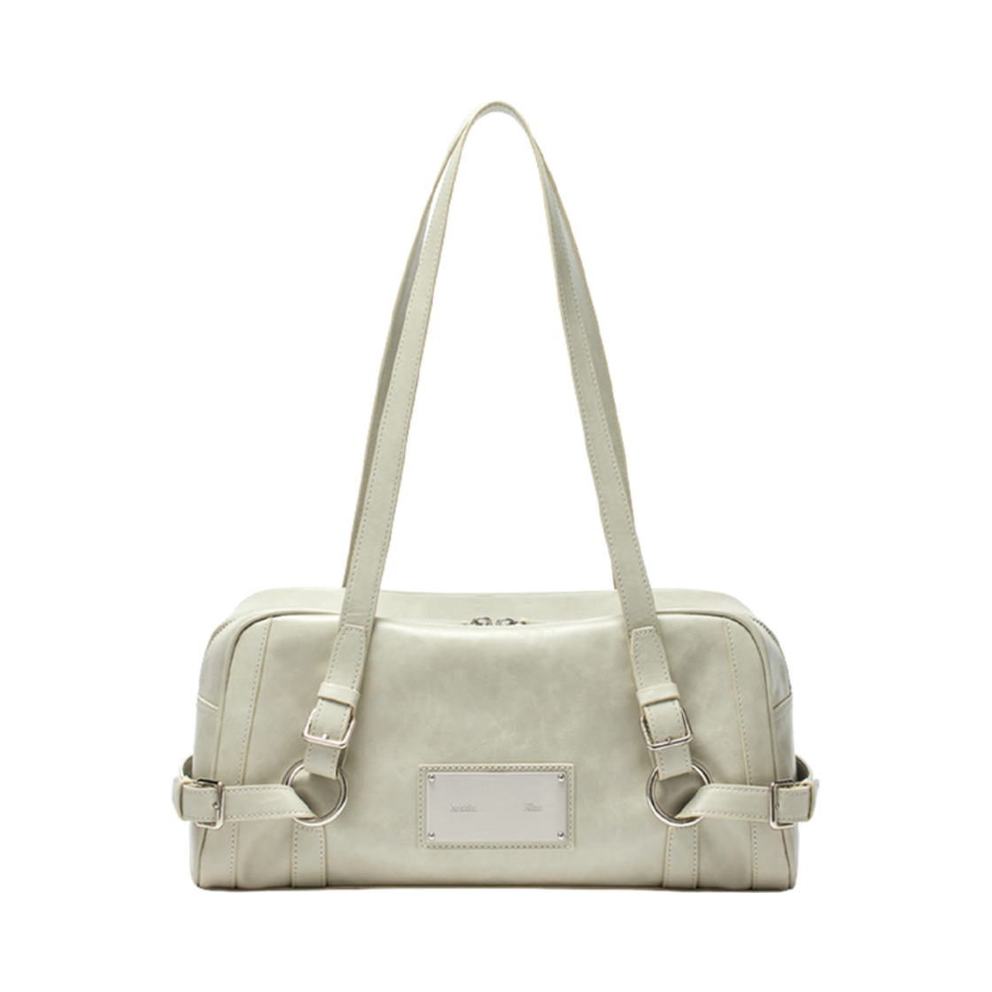 - Matin Kim Biker Detail Medium Shoulder Bag Light Grey
