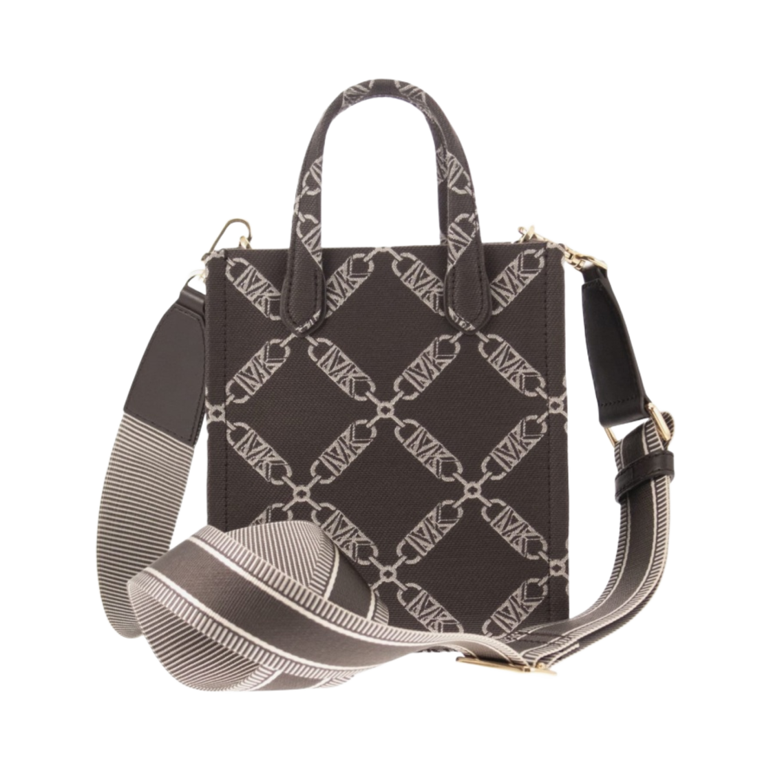 마이클 코어스 지지 엑스트라 스몰 엠파이어 로고 자카드 크로스바디백 초콜릿 멀티(Michael Kors Gigi Extra Small Empire Logo Jacquard Crossbody Bag Chocolate Multi) - 4