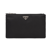 Prada Re-Nylon and Saffiano Leather Pouch Black