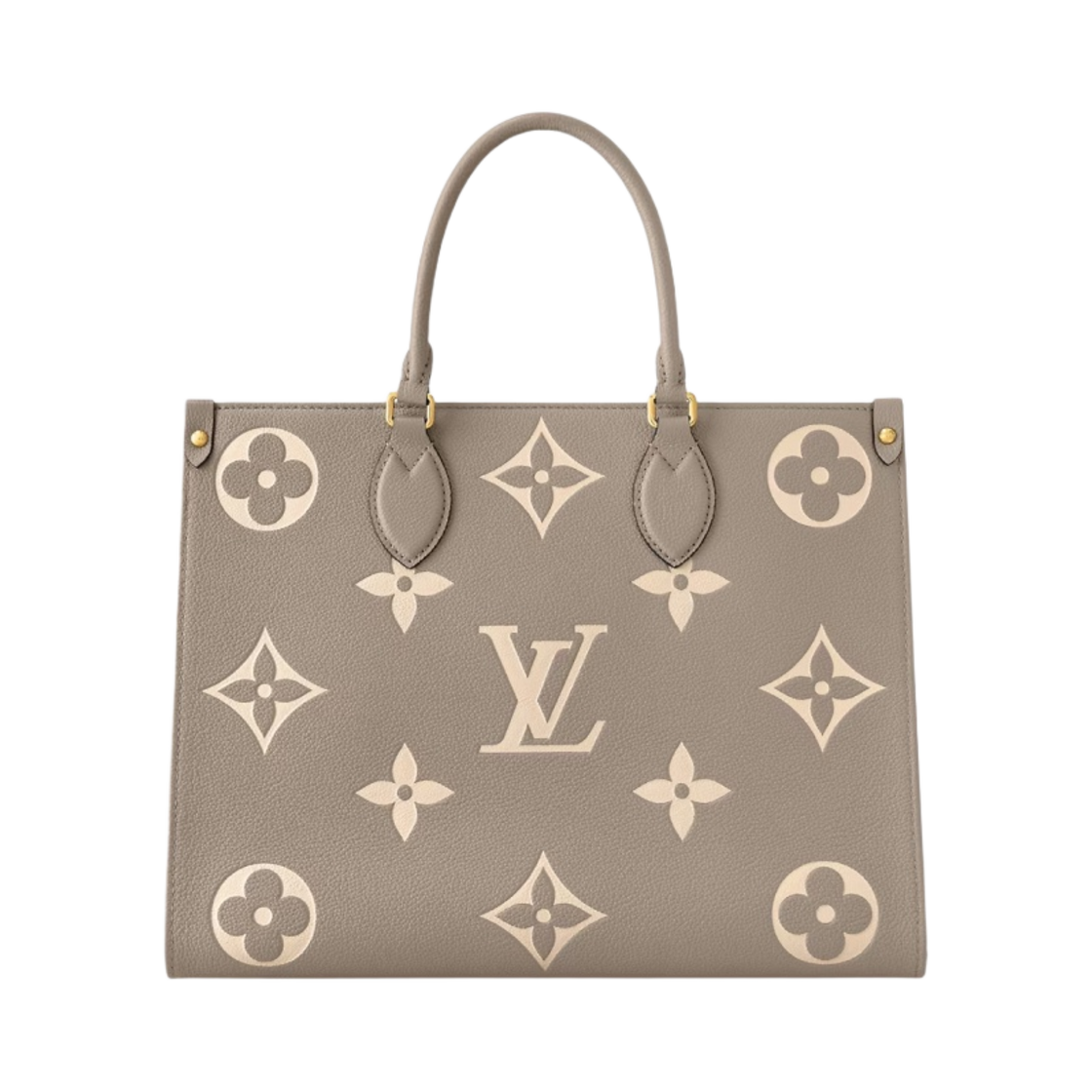 M45494 Louis Vuitton Onthego MM Bicolor Monogram Empreinte Leather Dove Grey Creme
