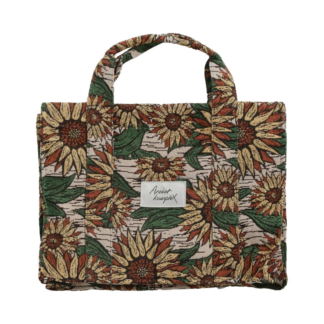 CU24XAC09-RDOS Artist Komplex Sunflower Jacquard Tote Bag Red