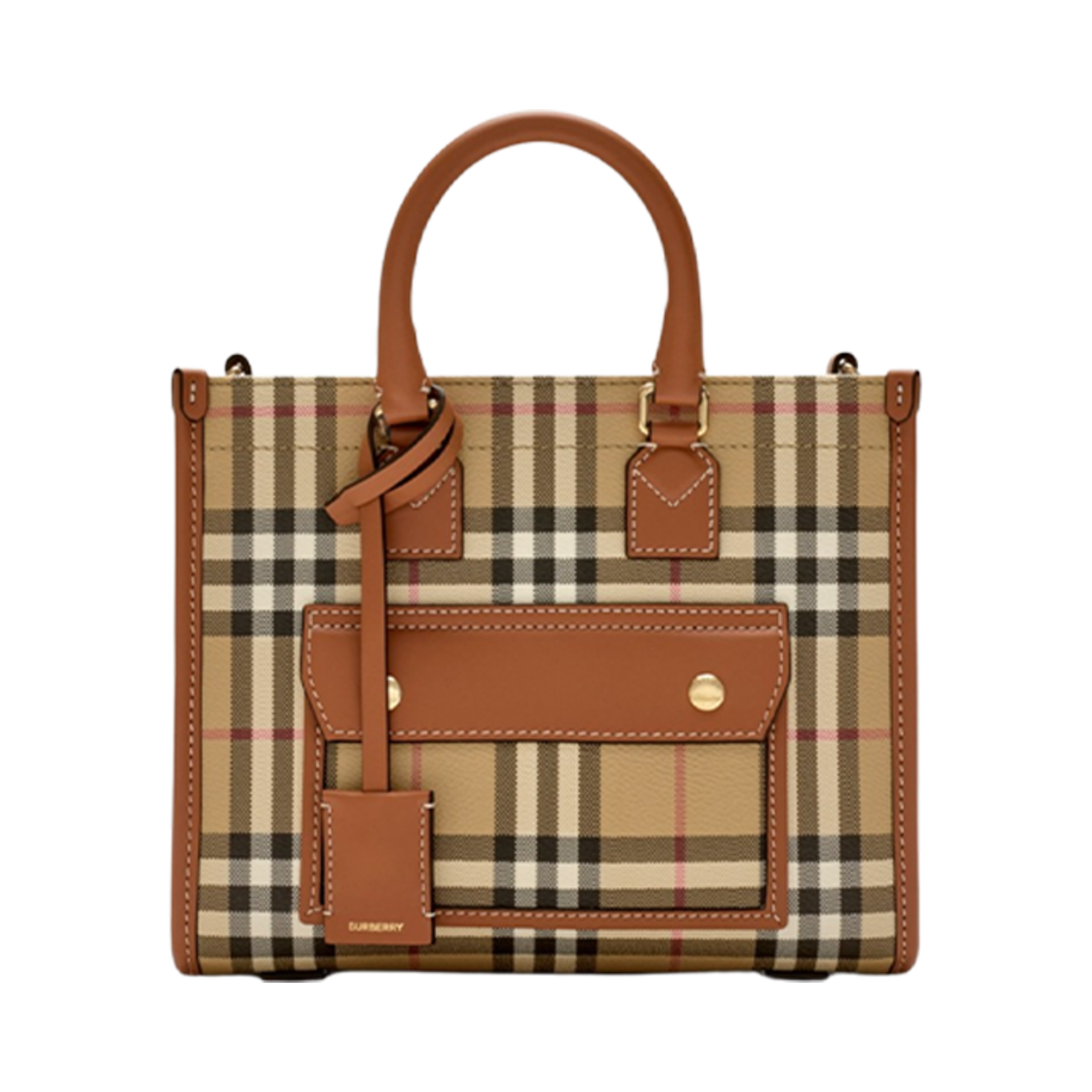 8097566 Burberry Mini Freya Tote Archive Beige Briar Brown