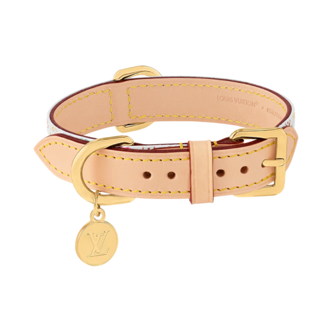 GI1316 Louis Vuitton x Murakami Takashi Monogram Multicolor Dog Collar PM Multicolor