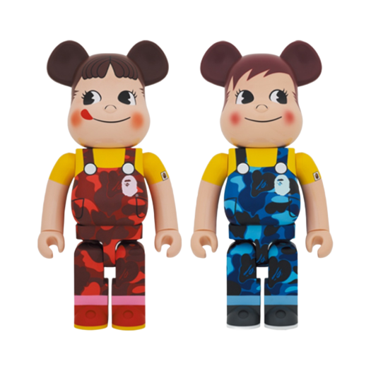 Bearbrick x BAPE Fujiya Milky Peko-chan & Poko-chan 2 Pack 1000%