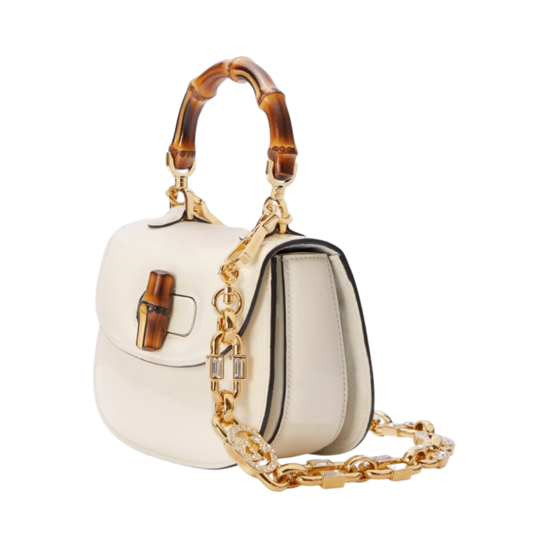 구찌 뱀부 1947 미니 탑 핸들백 화이트(Gucci Bamboo 1947 Mini Top Handle Bag White) - 3