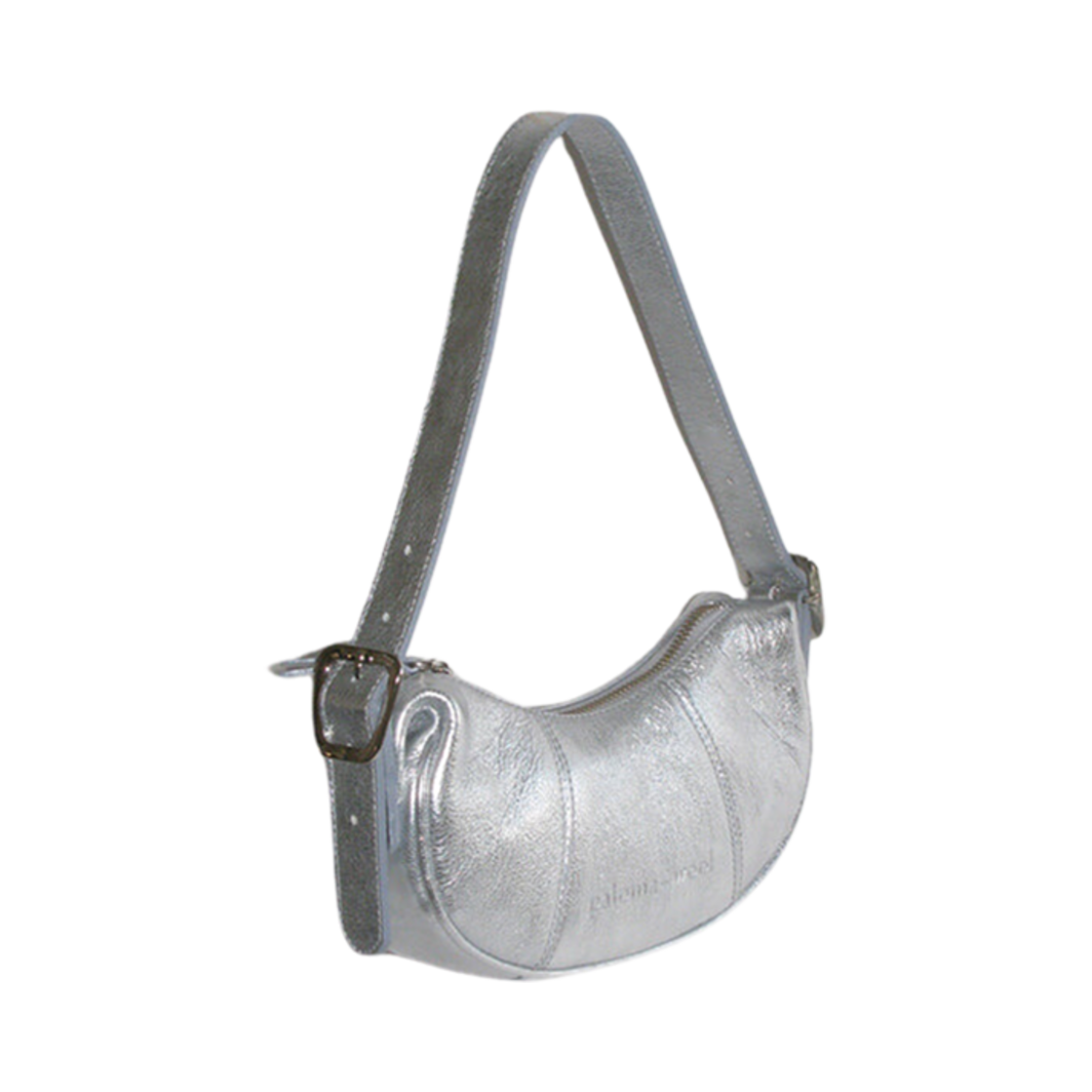 NR0091 Paloma Wool Mini Bean Embossed Logo Handbag Silver