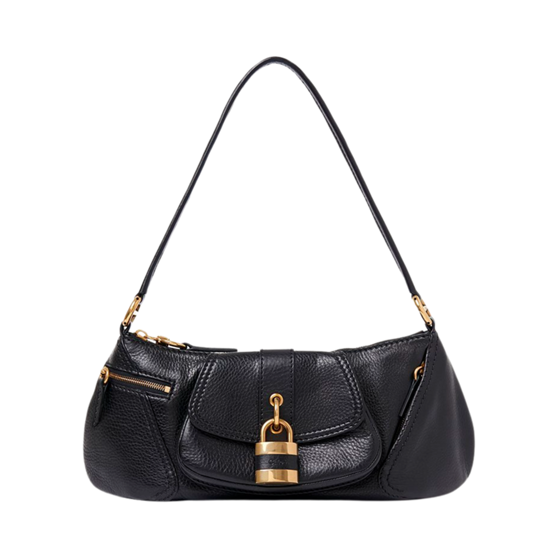 CHC24AS710N84001 Chloe The 99 Shoulder Bag in Grained Leather Black