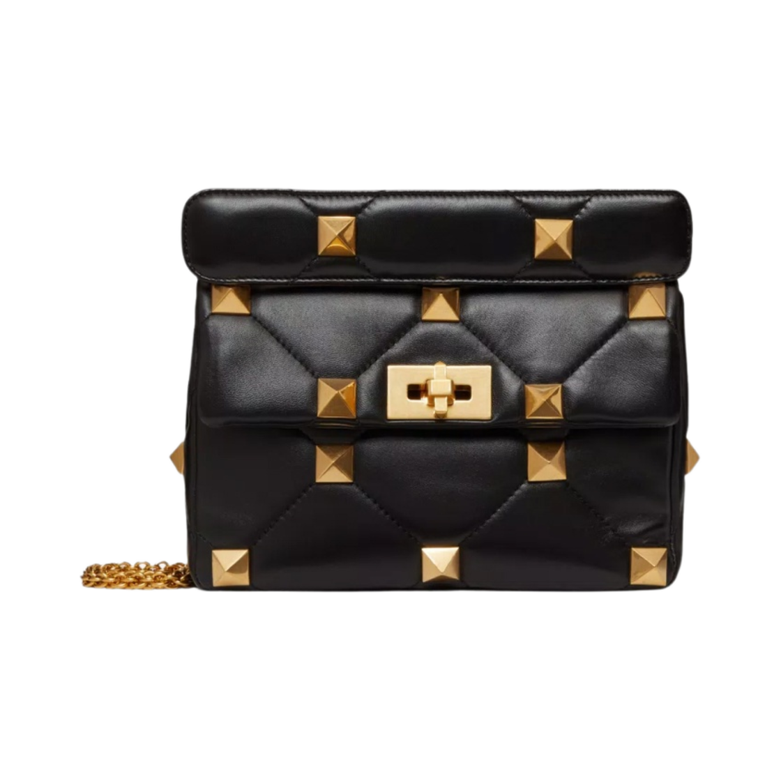 발렌티노 미디움 로만 나파 스터드 더 체인 숄더백 블랙(Valentino Medium Roman Nappa Stud The Shoulder Bag with Chain Black) - 1