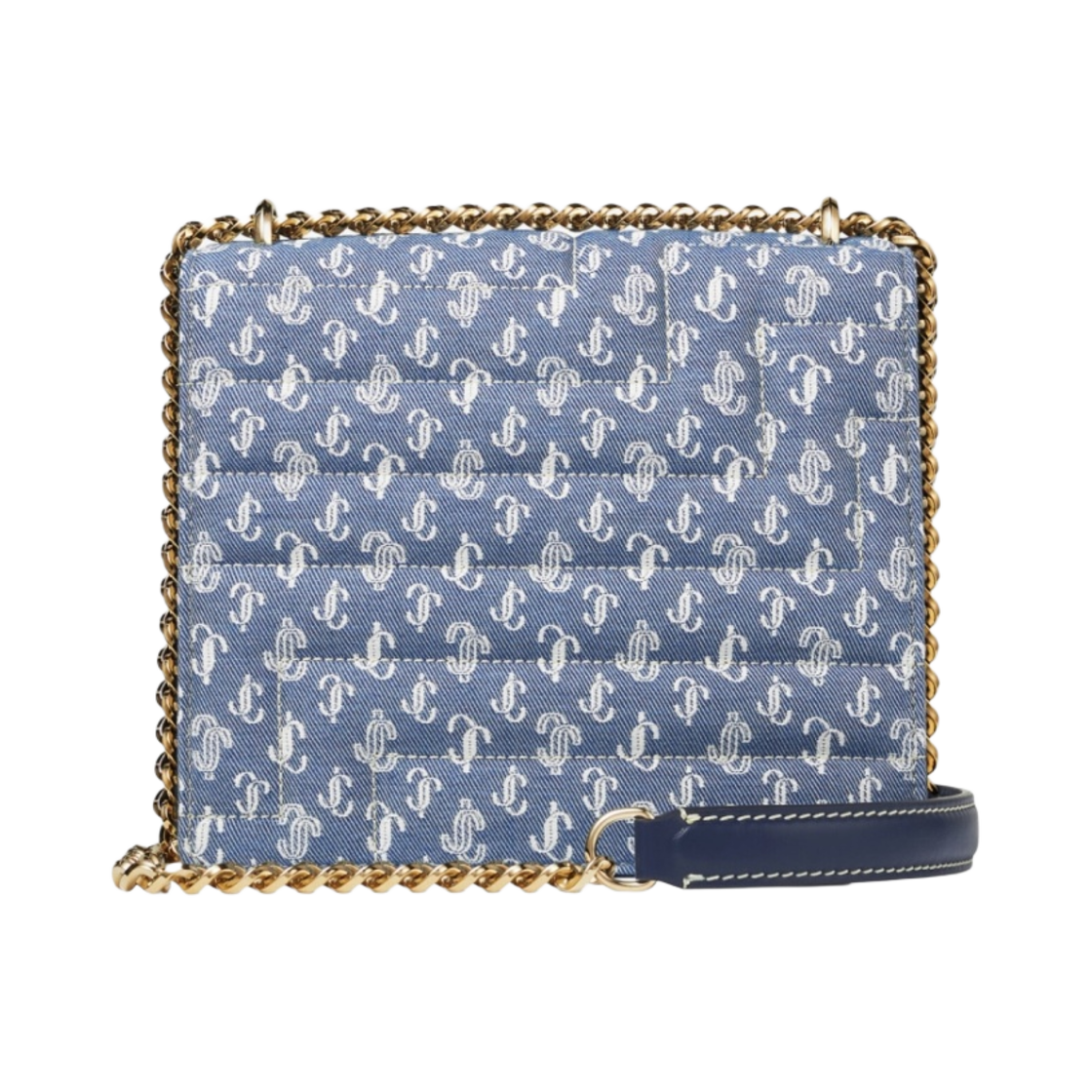 (W) 지미추 에비뉴 쿼드 숄더백 JC 모노그램 데님((W) Jimmy Choo Avenue Quad Shoulder Bag JC Monogram Denim) - 2
