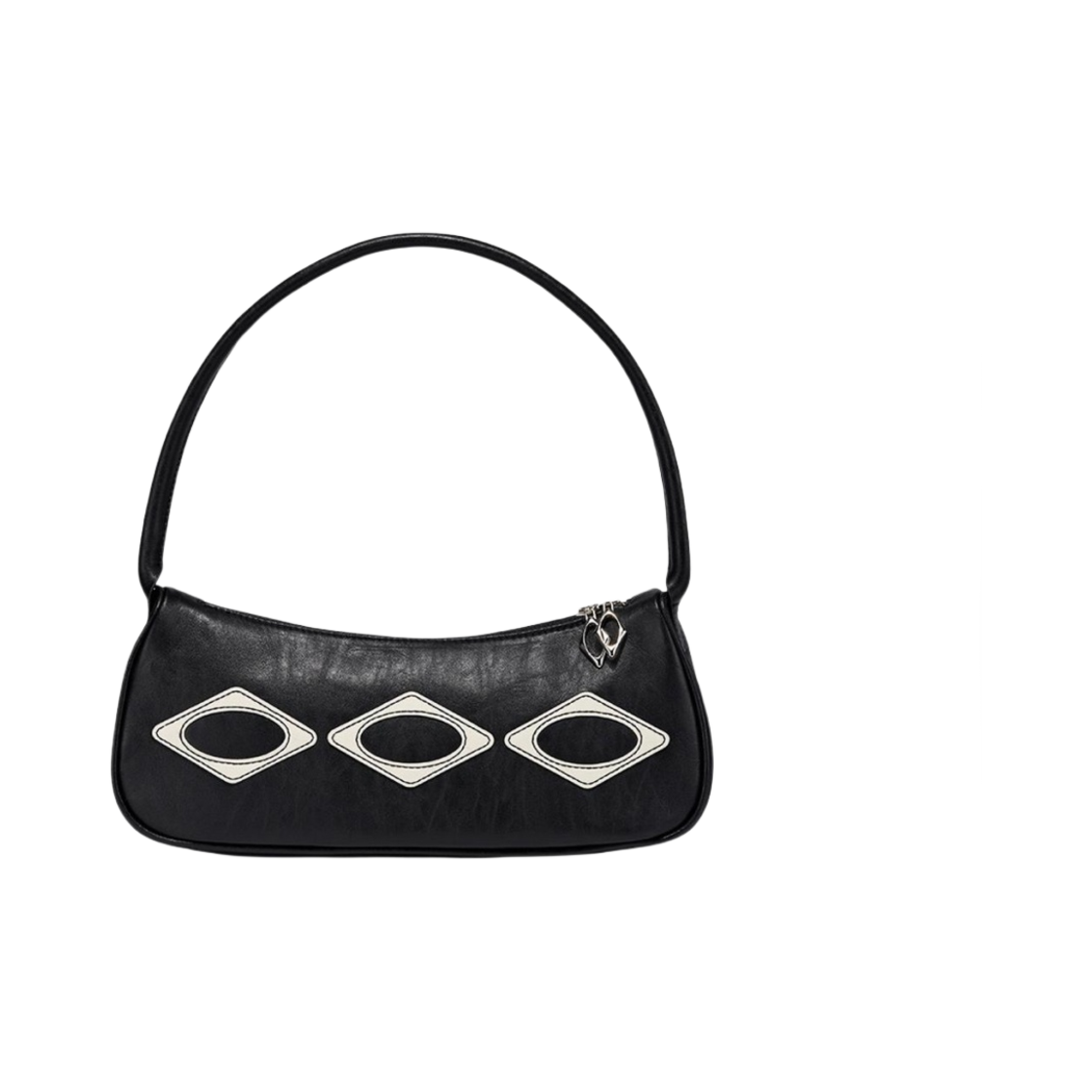 - Mischief Rhombus Leather Shoulder Bag Black