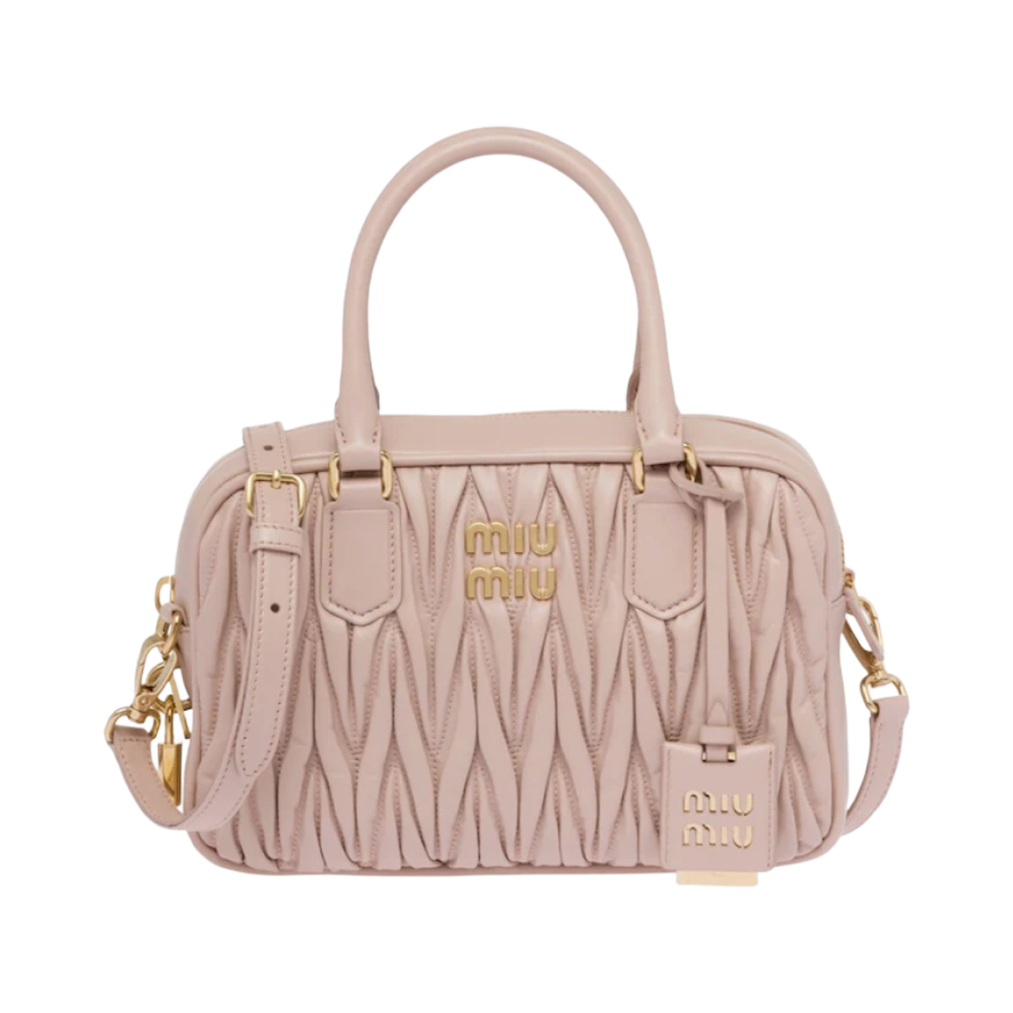 미우 미우 마테라쎄 나파 가죽 탑 핸들백 워터 릴리(Miu Miu Matelasse Nappa Leather Top Handle Bag Water Lily) - 1