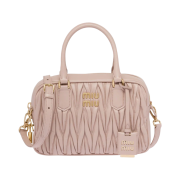 Miu Miu Matelasse Nappa Leather Top Handle Bag Water Lily