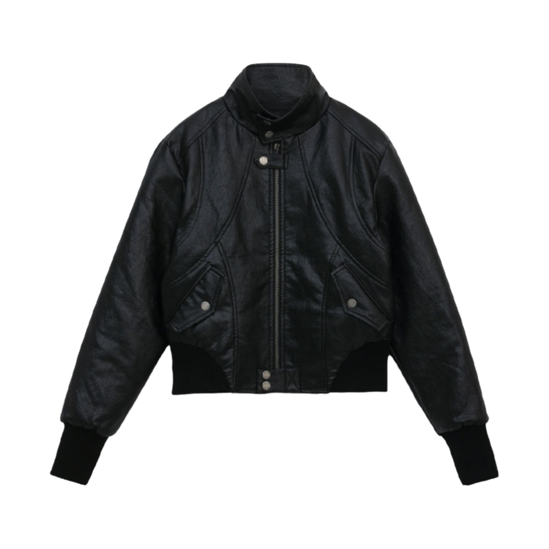 (W) 보헤미안 서울 하이 넥 모토 자켓 블랙((W) Bohemian Seoul High Neck Moto Jacket Black)
