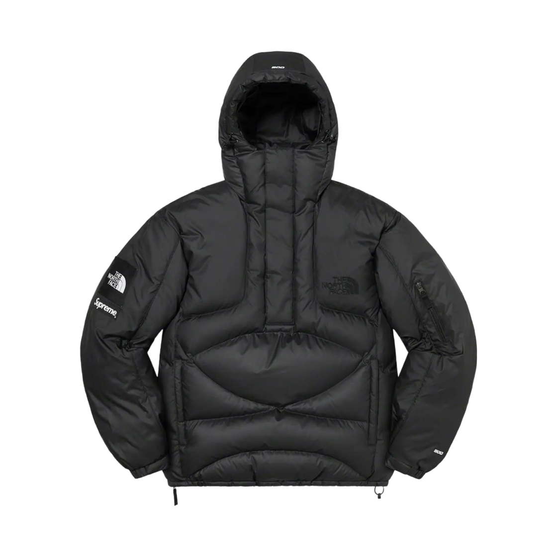 NF0A82R1JK3 Supreme x The North Face 800-Fill Half Zip Hooded Pullover Black - 22FW
