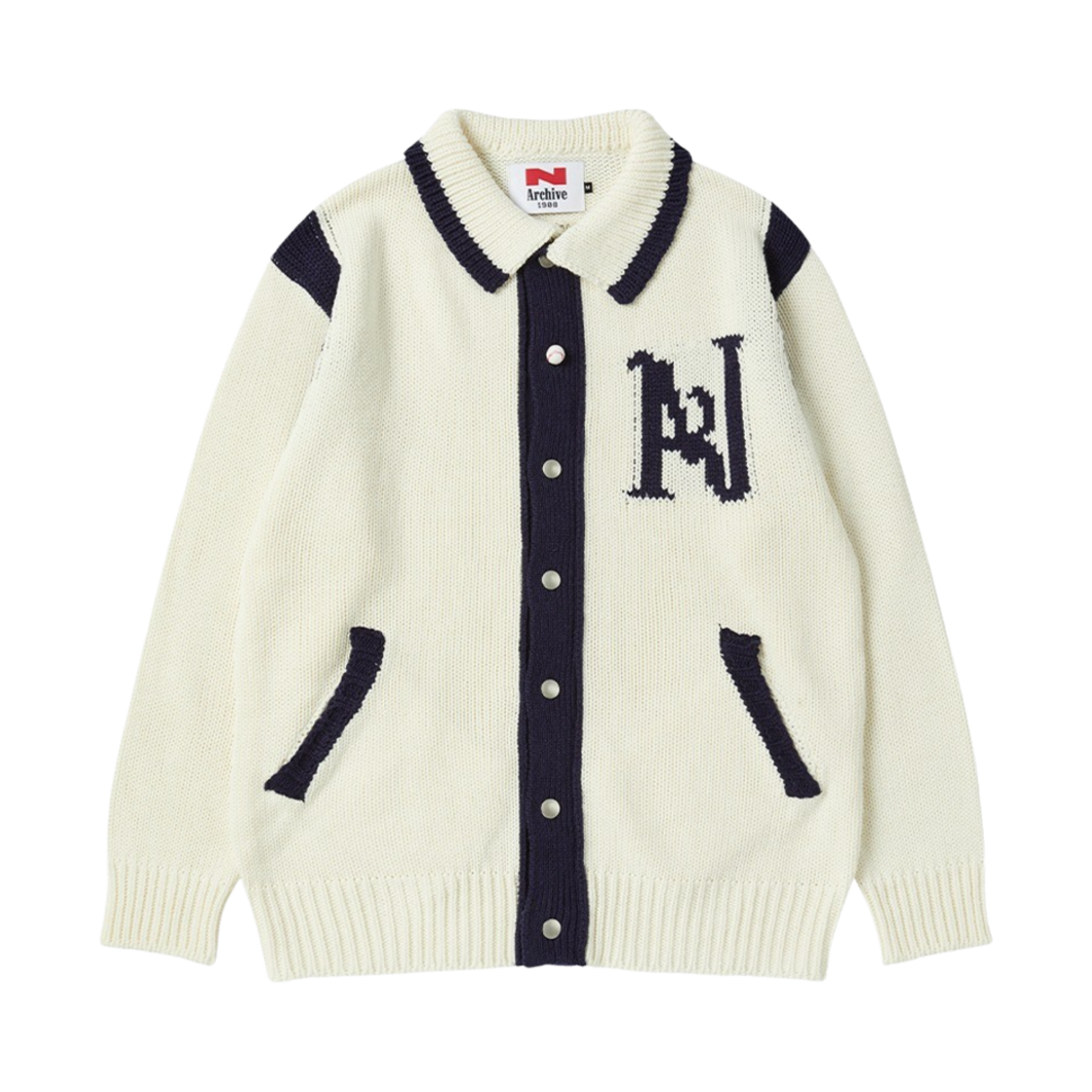 NV24FAJP01IV N ARCHIVE 90'S Homage New Baseball Knit Jumper Ivory