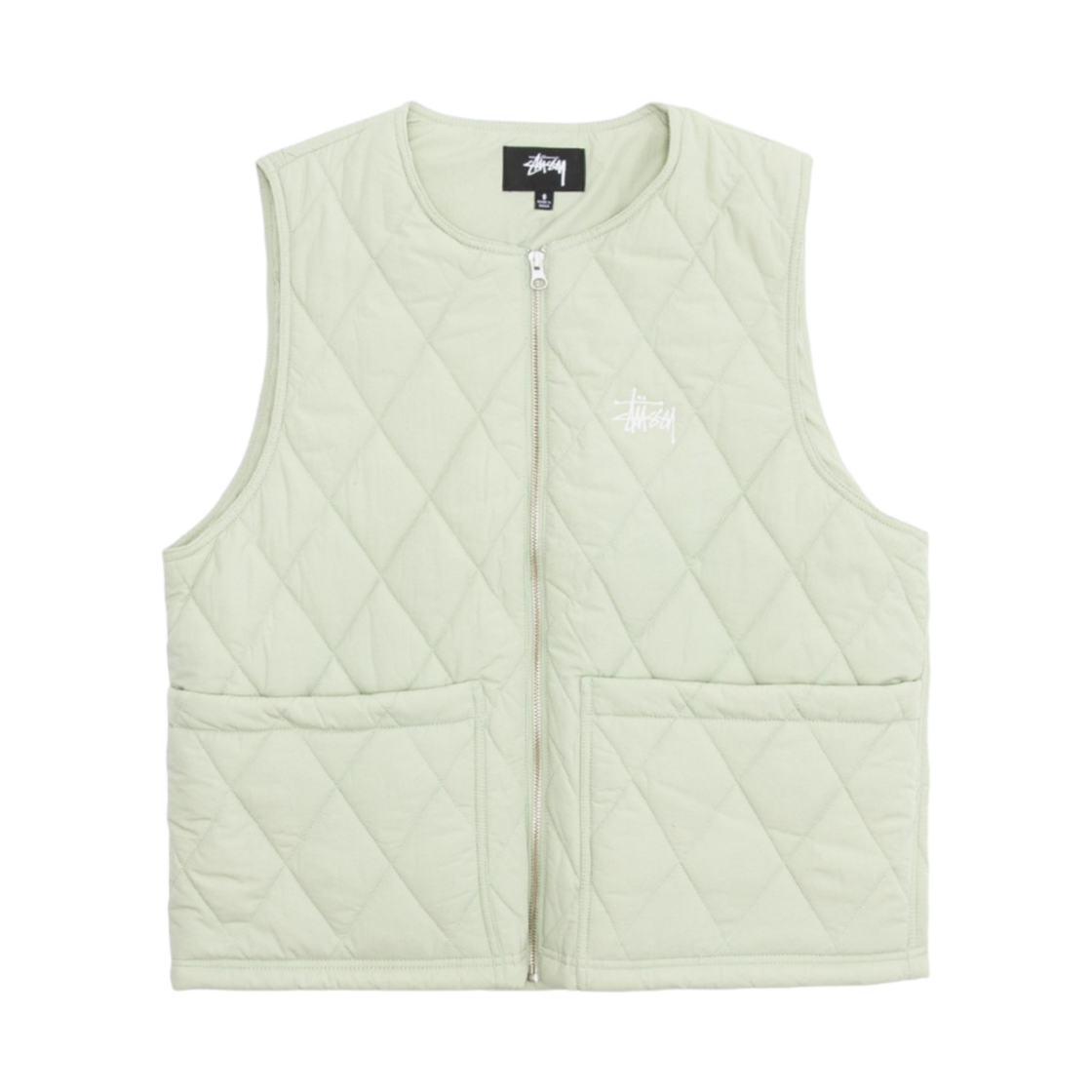 115637 Stussy Diamond Quilted Vest Sage