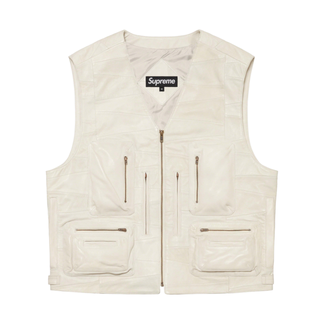 슈프림 패치워크 레더 카고 베스트 화이트 - 23SS(Supreme Patchwork Leather Cargo Vest White - 23SS) - 1