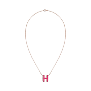 (W) Hermes Pop H Pendant Rose Gold & Rose Extreme