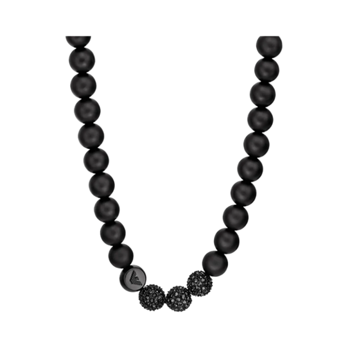 엠포리오 아르마니 오닉스 비디드 네클리스 블랙(Emporio Armani Onyx Beaded Necklace Black) - 1