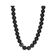 Emporio Armani Onyx Beaded Necklace Black
