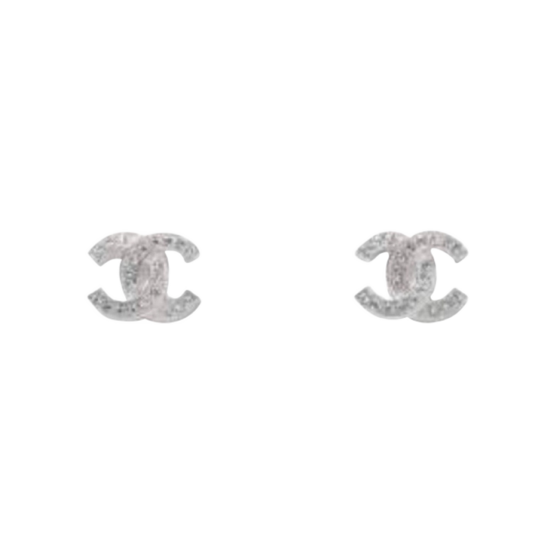 (W) 샤넬 이어링 메탈 스트라스 & 실버 크리스탈((W) Chanel Earrings Metal Strass & Silver Crystal)