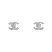 (W) Chanel Earrings Metal Strass & Silver Crystal