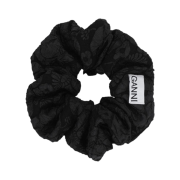 (W) Ganni Stretch Jacquard Scrunchie Black