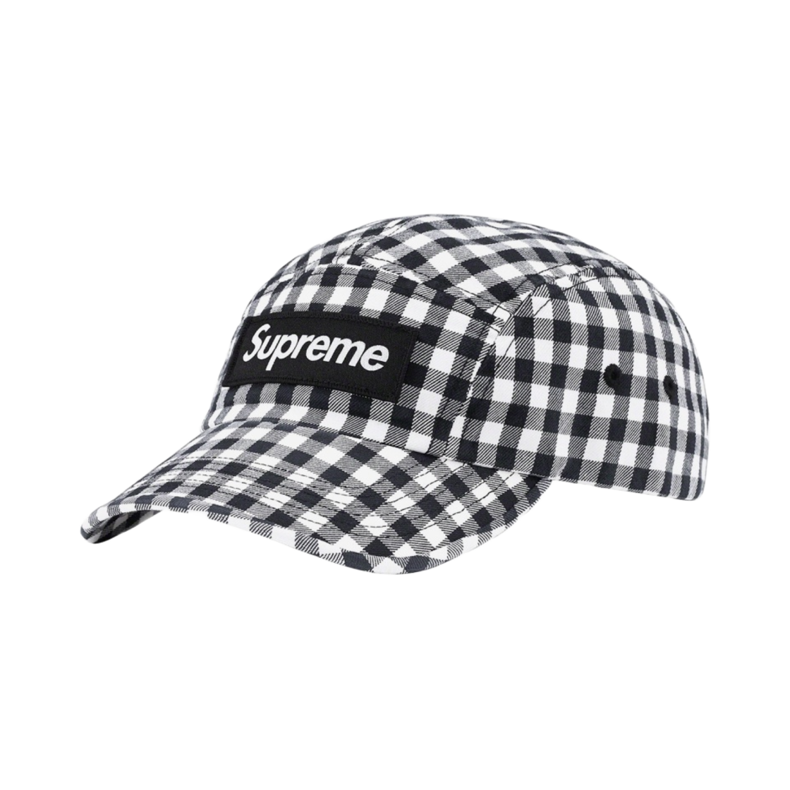 슈프림 깅엄 캠프캡 블랙 - 23SS(Supreme Gingham Camp Cap Black - 23SS)
