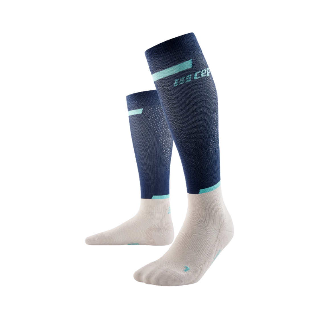 CEP 더 런 컴프레션 톨 삭스 4.0 블루 오프 화이트(CEP The Run Compression Tall Socks 4.0 Blue Off White) - 1