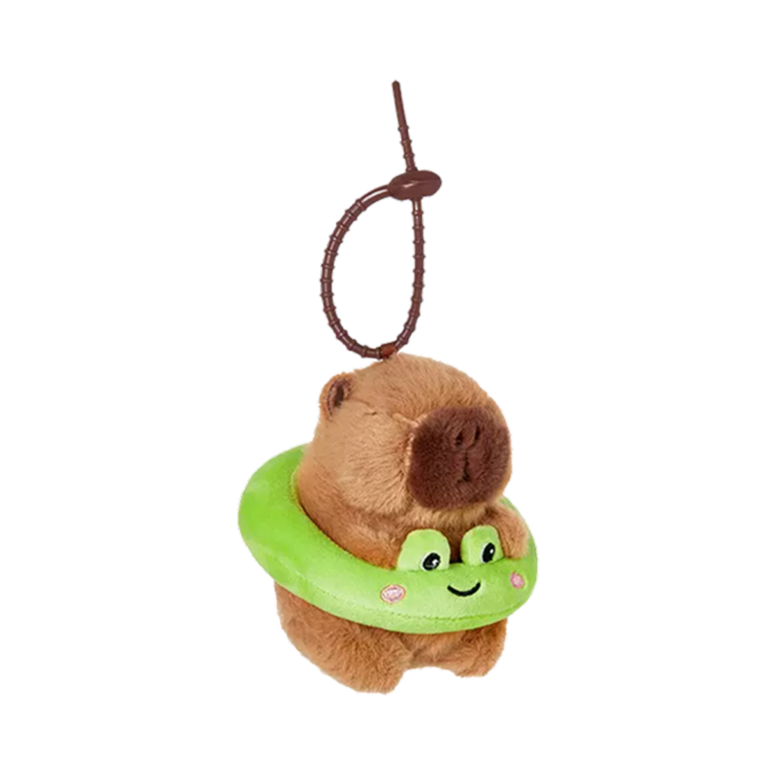 더 그린 파티 카피바라 개구리 튜브 키체인 브라운(The Green Party Capybara Frog Tube Keychain Brown)