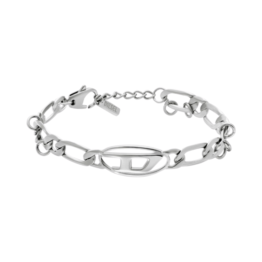 Diesel DX1599040 Stainless Steel and Brass Chain Bracelet Silver
