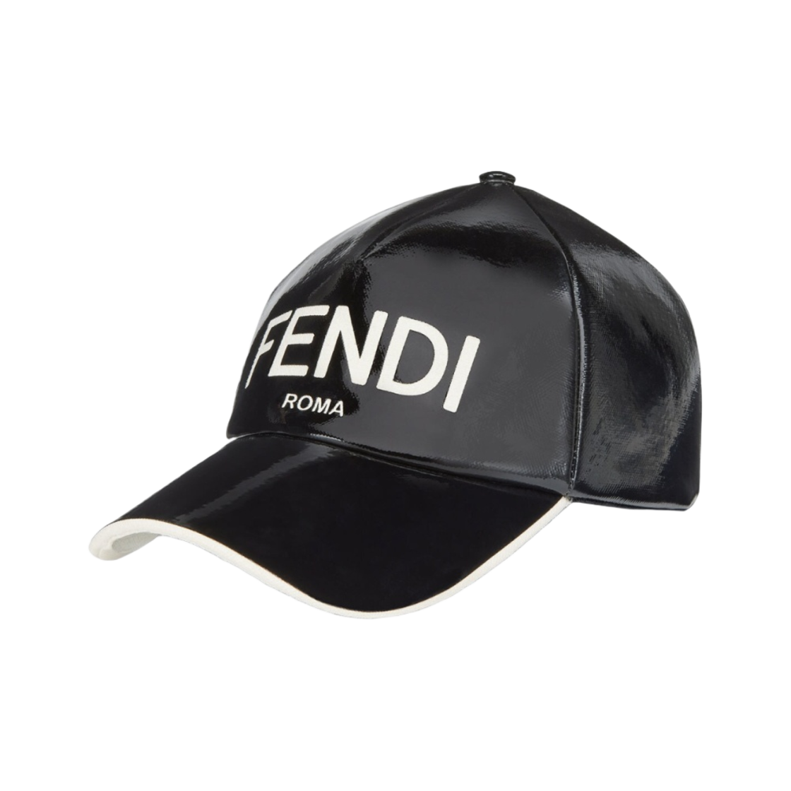 (W) 펜디 코티드 캔버스 베이스볼 캡 블랙((W) Fendi Coated Canvas Baseball Cap Black) - 1