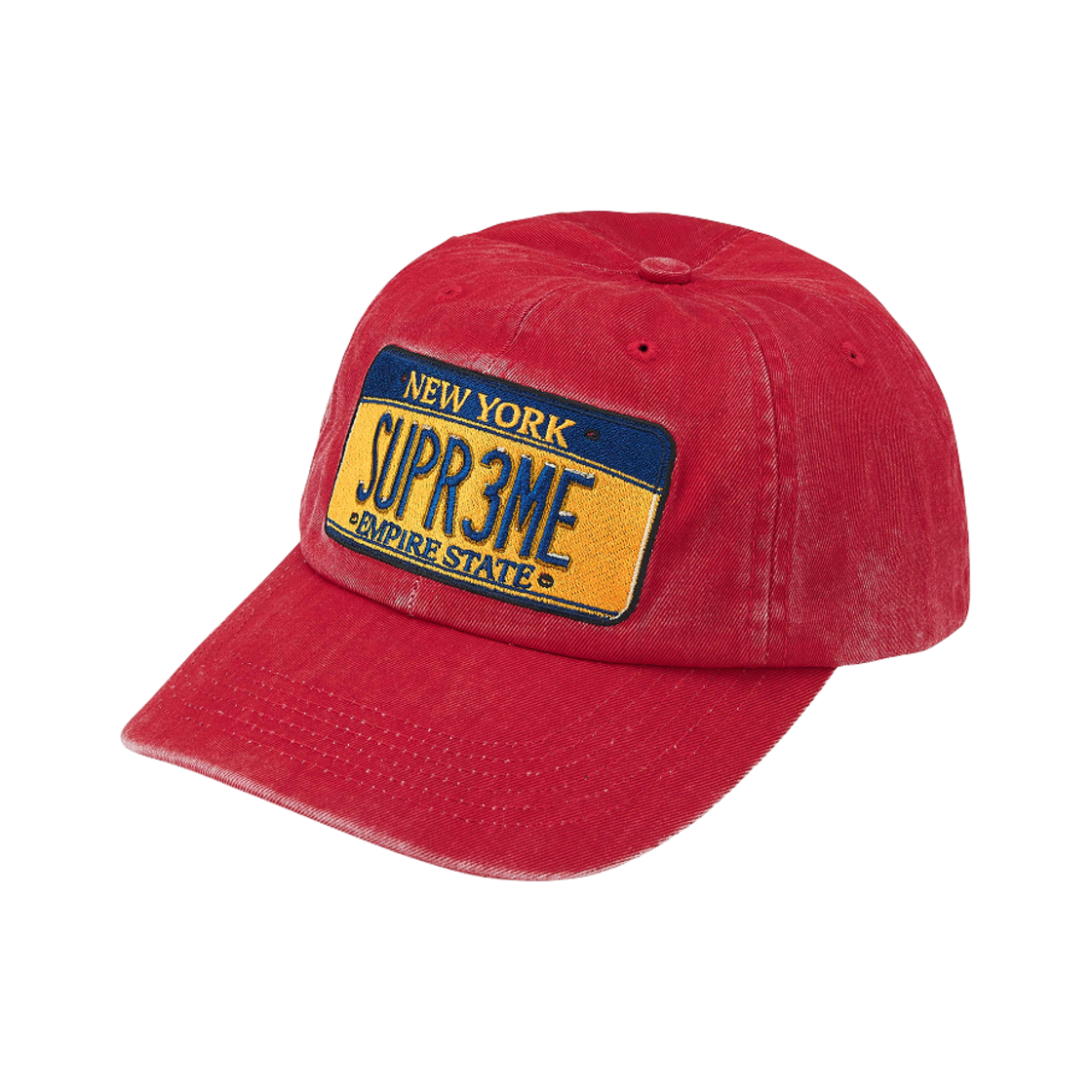 슈프림 라이센스 플레이트 6-패널 레드 - 25SS