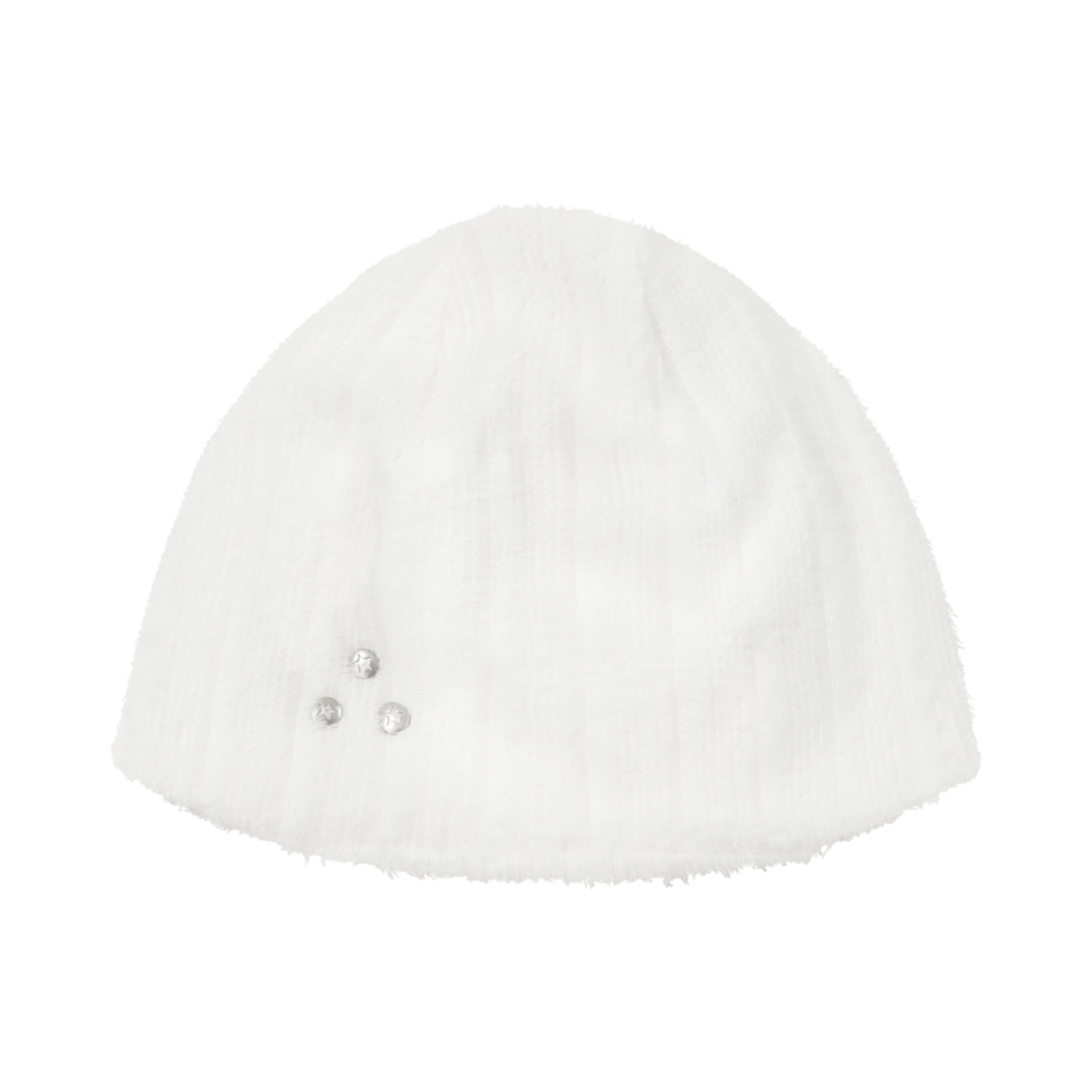 BH24FW-UWHT1 BAUF Star Rivet Fluffy Beanie White