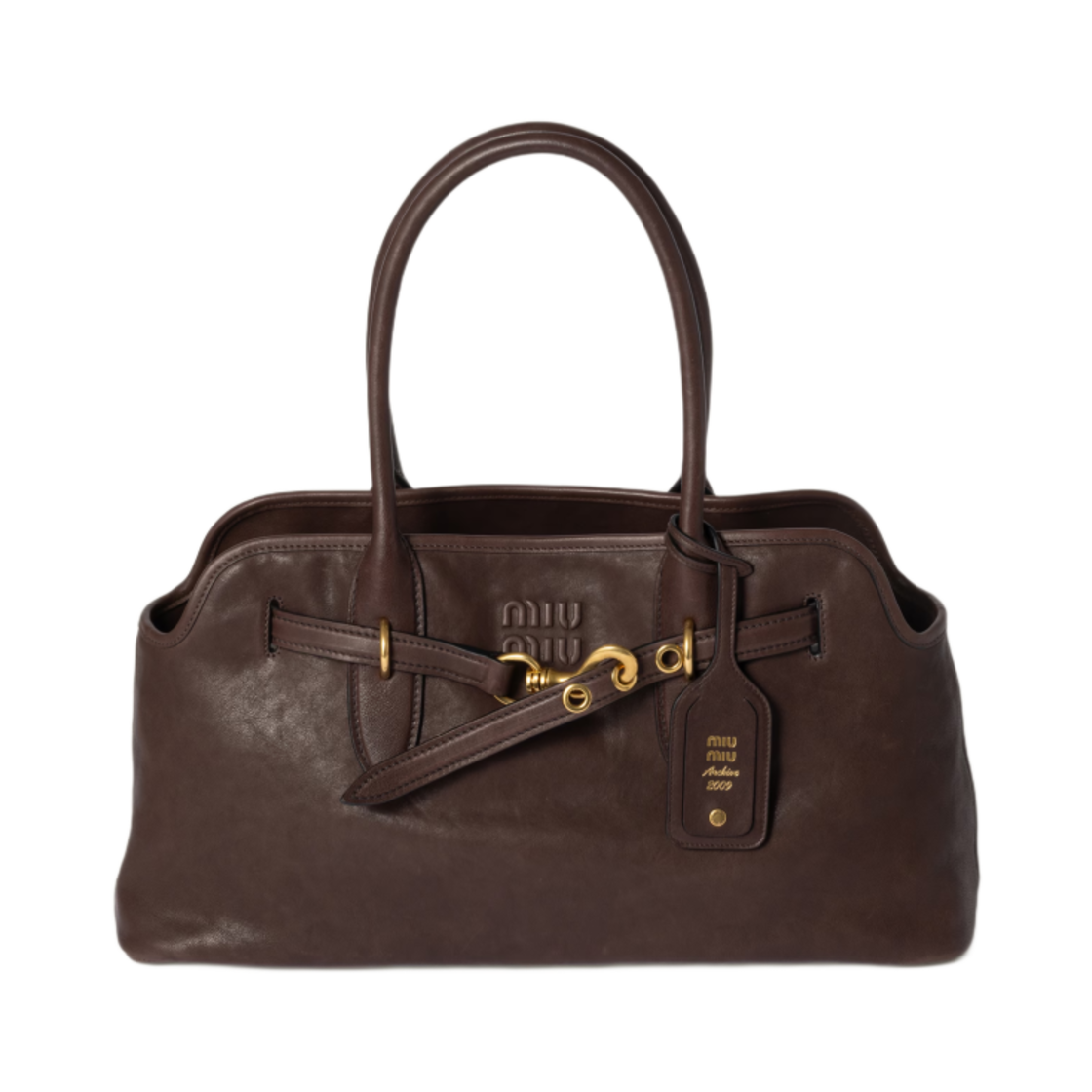 5BG310-2BBL-F0NBL Miu Miu Aventure Nappa Leather Bag Brown