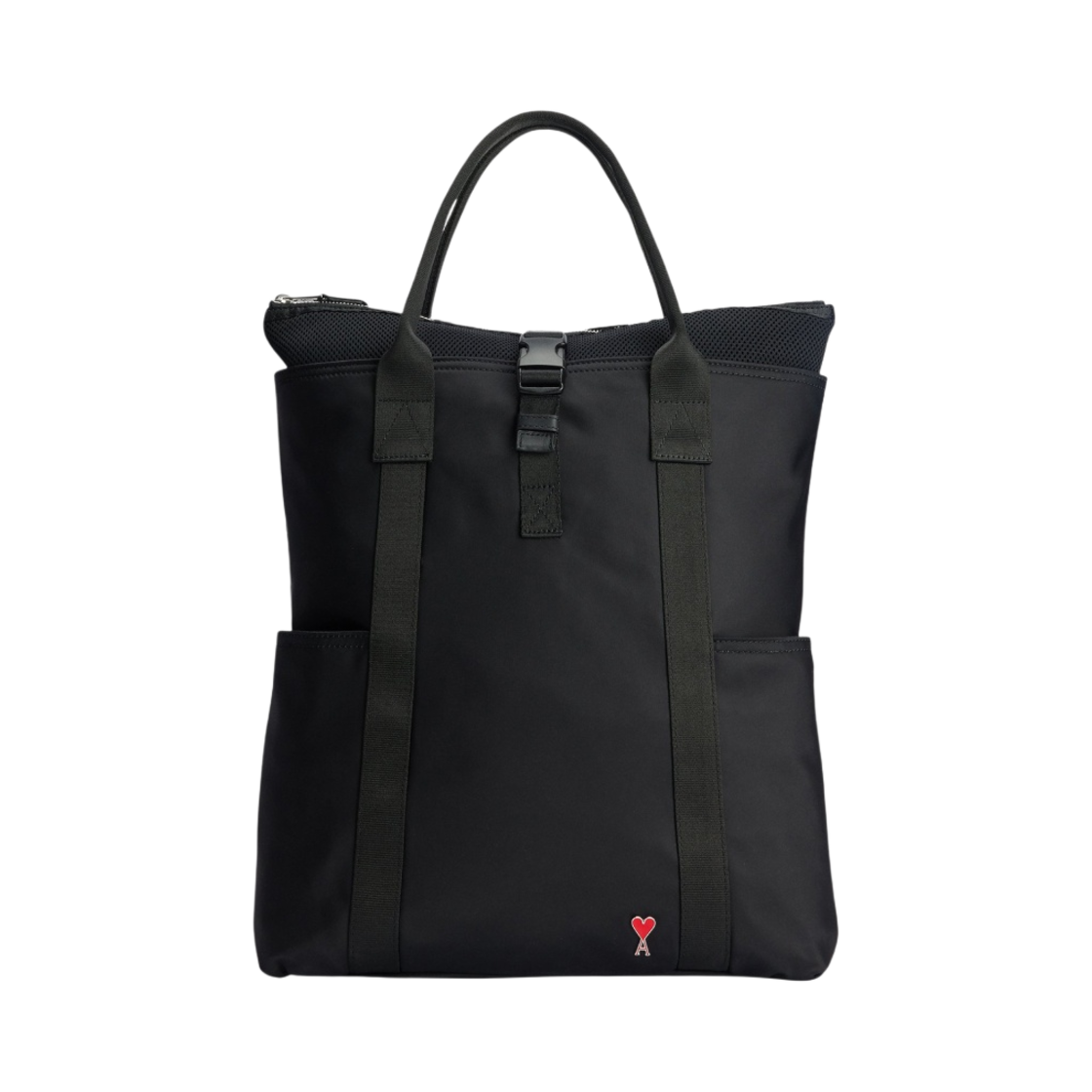 아미 스몰 하트 로고 하이브리드 토트백 블랙(AMI de Coeur Hybrid Tote Bag Black)