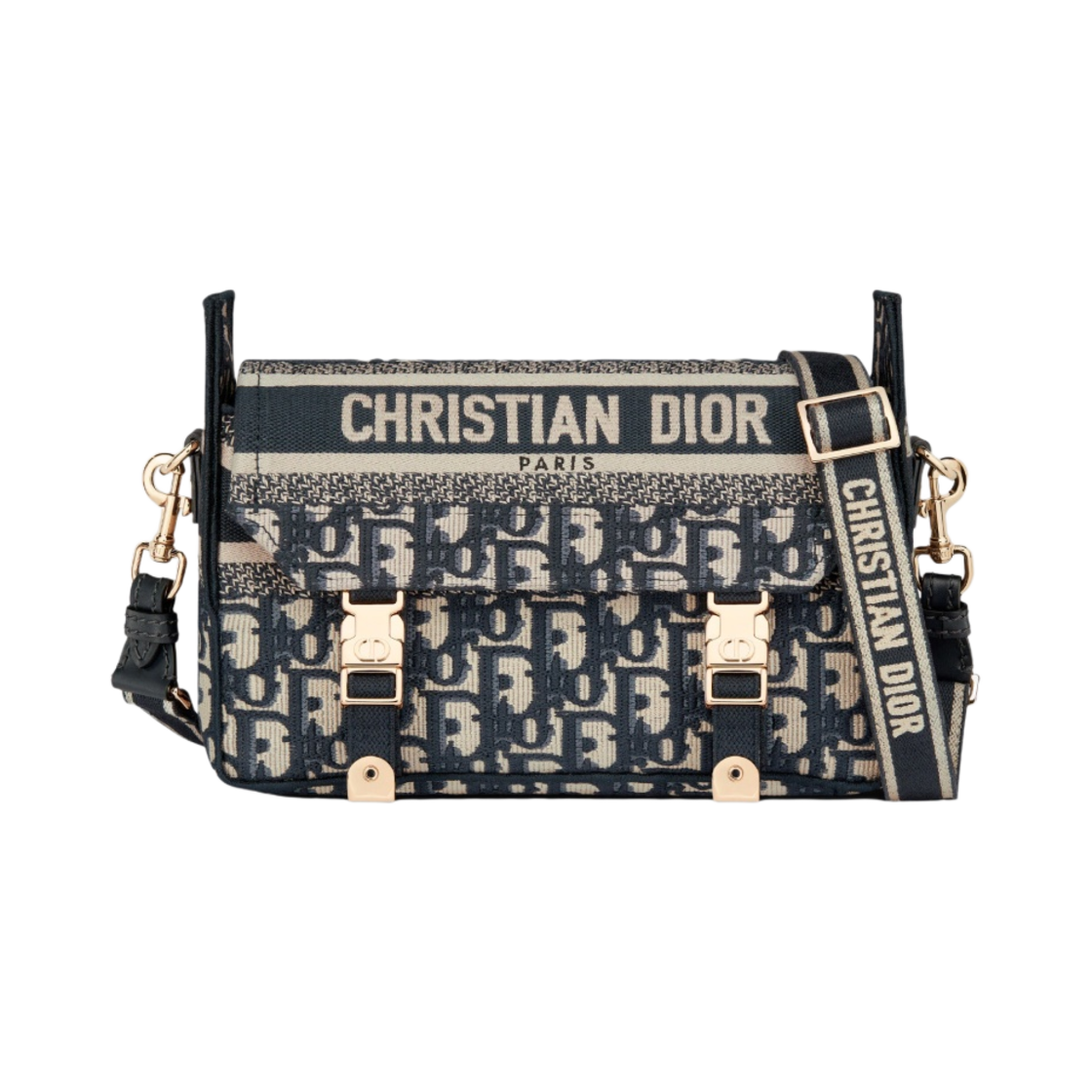 디올 스몰 캠프백 블루 디올 오블리크 자카드