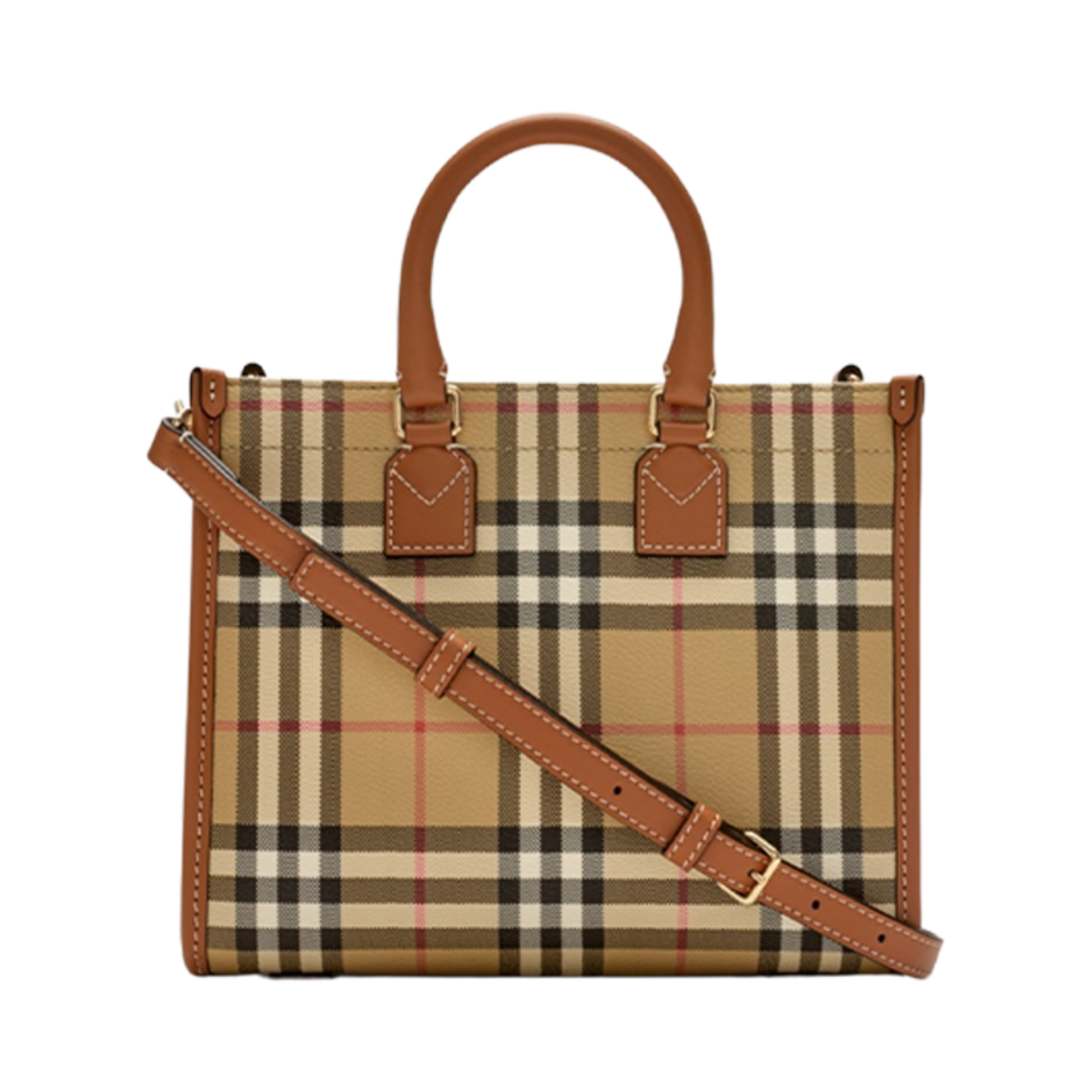 버버리 미니 프레야 토트 아카이브 베이지 브라이어 브라운(Burberry Mini Freya Tote Archive Beige Briar Brown) - 2
