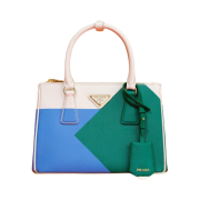 Prada Small Prada Galleria Saffiano Special Edition Bag Wave Mango