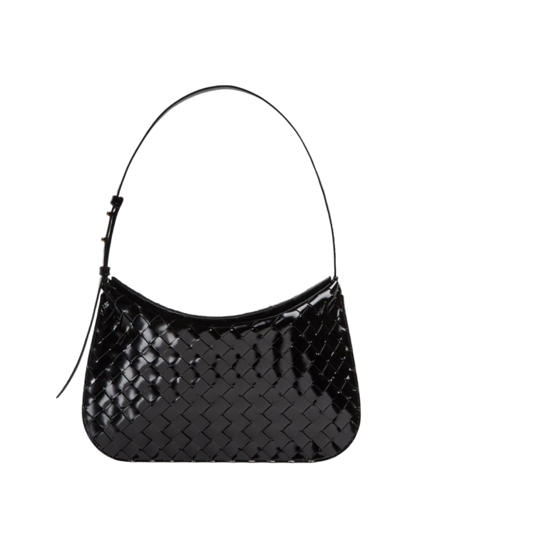 701046V1W918425 Bottega Veneta Small Brushed Leather Shoulder Flap Bag Black