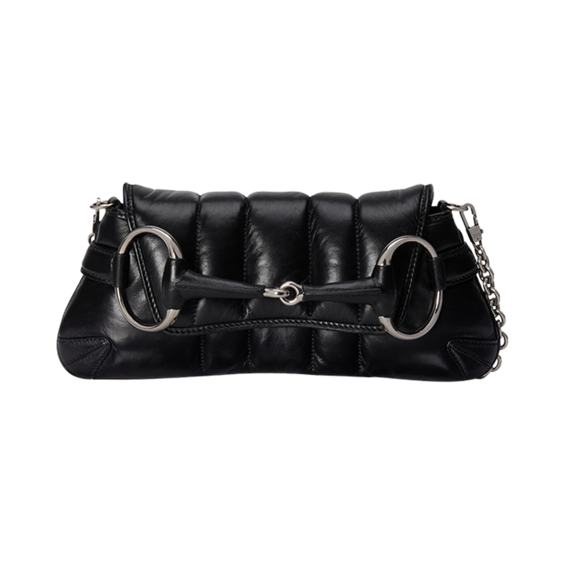 구찌 홀스빗 체인 스몰 숄더백 블랙 레더(Gucci Horsebit Chain Small Shoulder Bag Black Leather) - 1