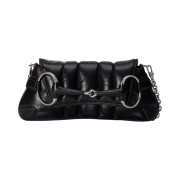 Gucci Horsebit Chain Small Shoulder Bag Black Leather