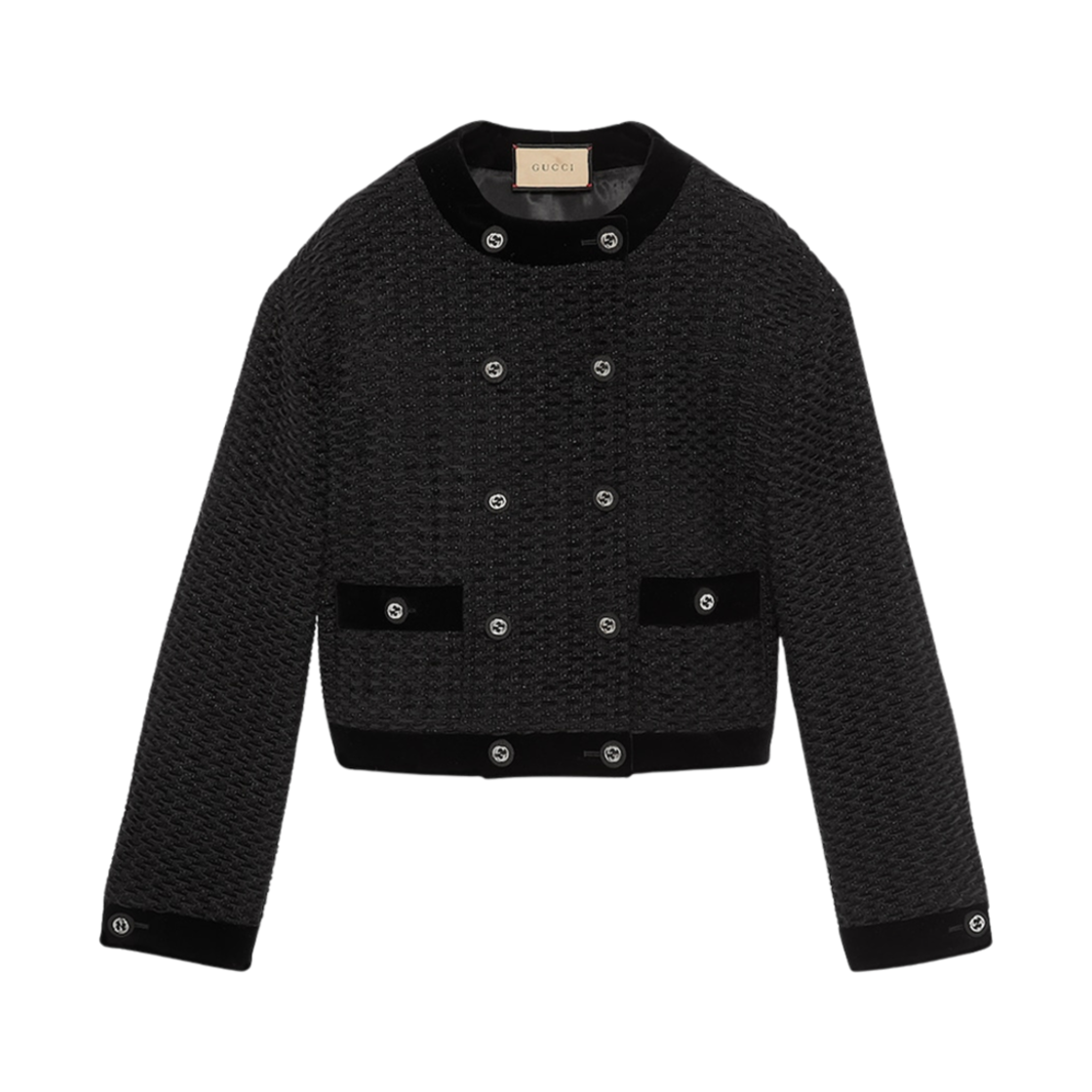 (W) 구찌 셔닐 트위드 자켓 블랙((W) Gucci Chenille Tweed Jacket Black) - 1