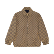 Gucci GG Polyester Reversible Jacket Beige Blue