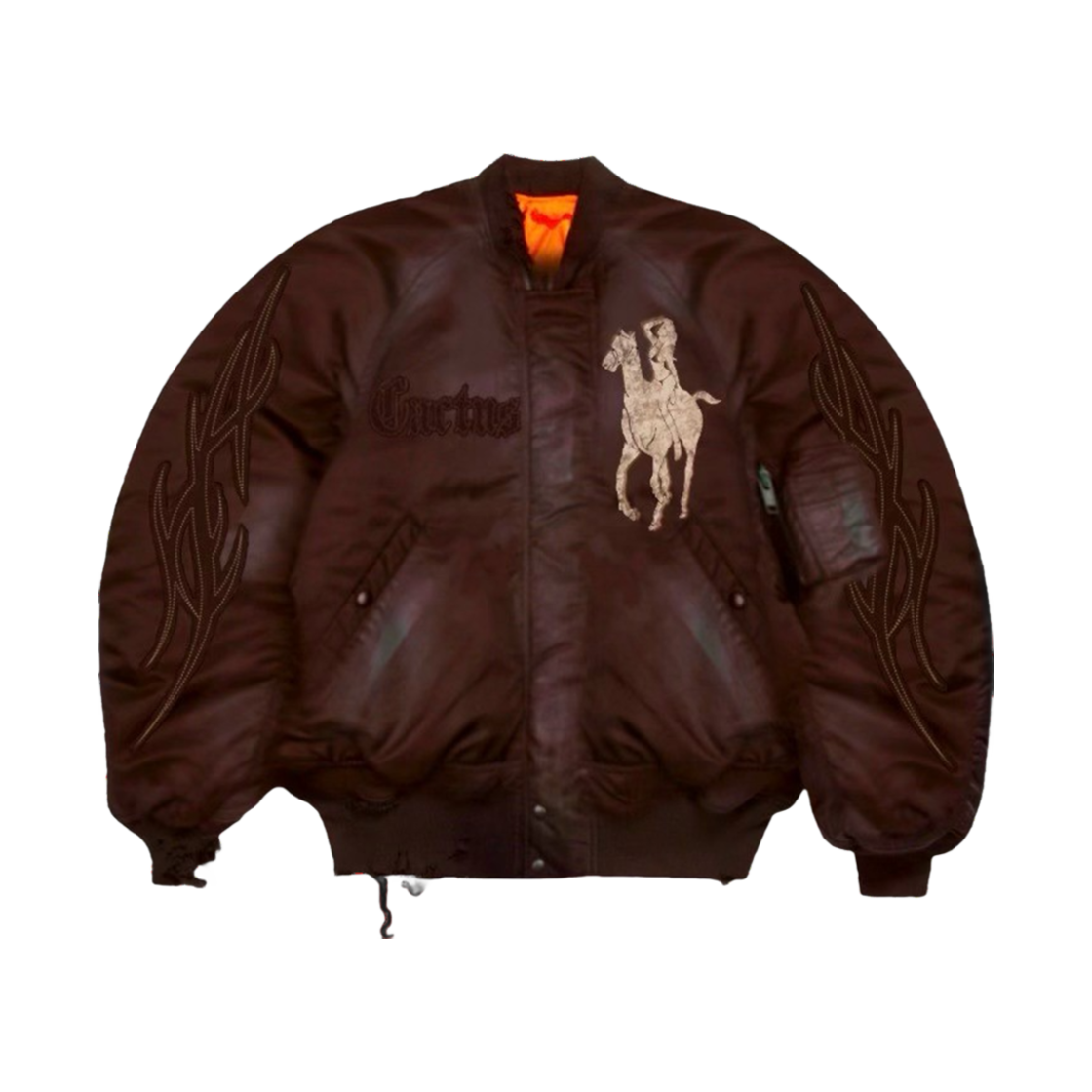 트래비스 스캇 캑터스 잭 x 모와롤라 휴스턴 봄버 브라운(Travis Scott Cactus Jack x Mowalola Houston Bomber Brown)