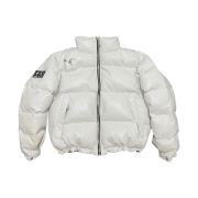 Thug Club Leather Puffer Jacket White