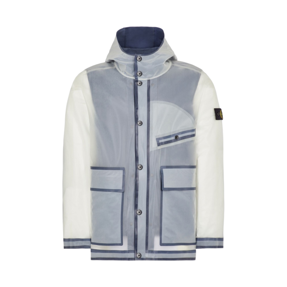 스톤 아일랜드 401Q3 루미네센트 폴리 커버 컴포짓 40주년 후드 자켓 화이트 - 22FW