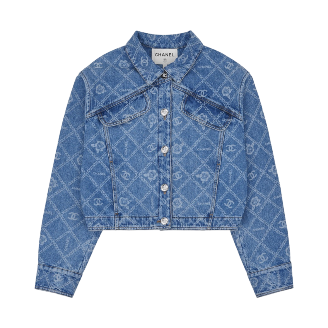 (W) 샤넬 데님 자켓 블루 화이트((W) Chanel Denim Jacket Blue White)